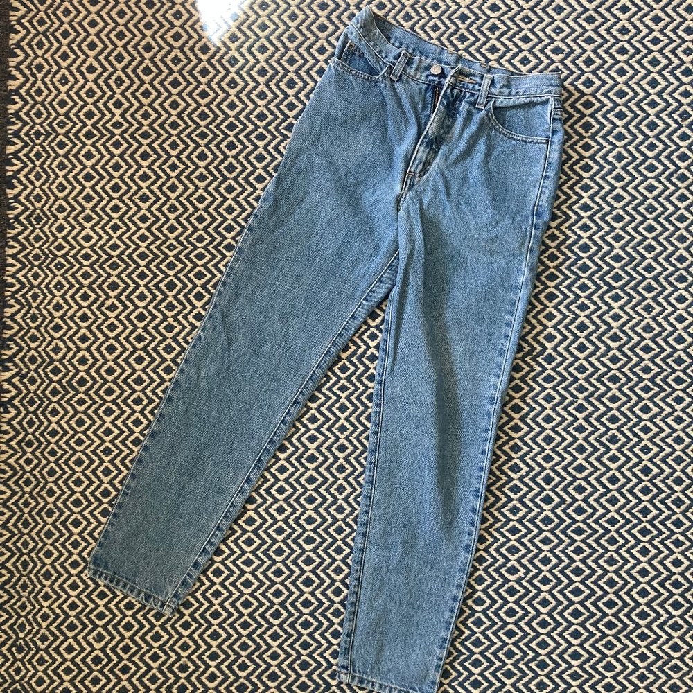 Guess Vintage Hi-Rise Straight Leg Mom Jean Blue Womens 5/28